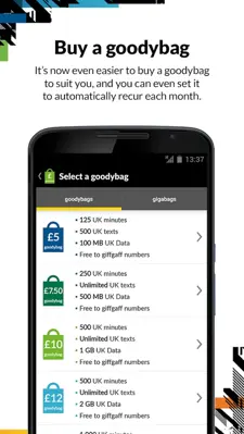 my giffgaff android App screenshot 3